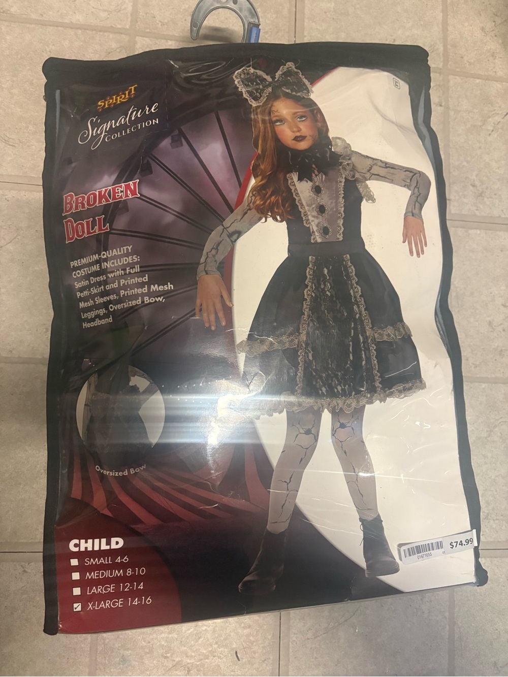 Broken Doll Kids Costume - Black